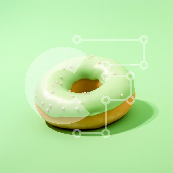 Σετ των 2 Intra Συλλεκτικό Ξύλινο Παζλ Plywood  4mm - Πράσινο παγωμένο ντόνατ με ψεκασμούς σε ανοιχτό πράσινο φόντο Σε Ξύλινο Κουτί - Διαστάσεις: 10x10 cm – 25 κομμάτια