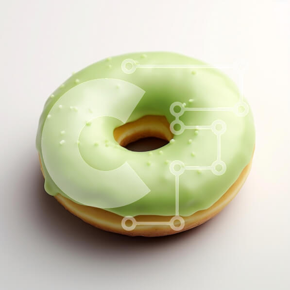 Σετ των 2 Intra Συλλεκτικό Ξύλινο Παζλ Plywood  4mm - Πράσινο παγωμένο ντόνατ σε άσπρο φόντο Σε Ξύλινο Κουτί - Διαστάσεις: 10x10 cm – 25 κομμάτια