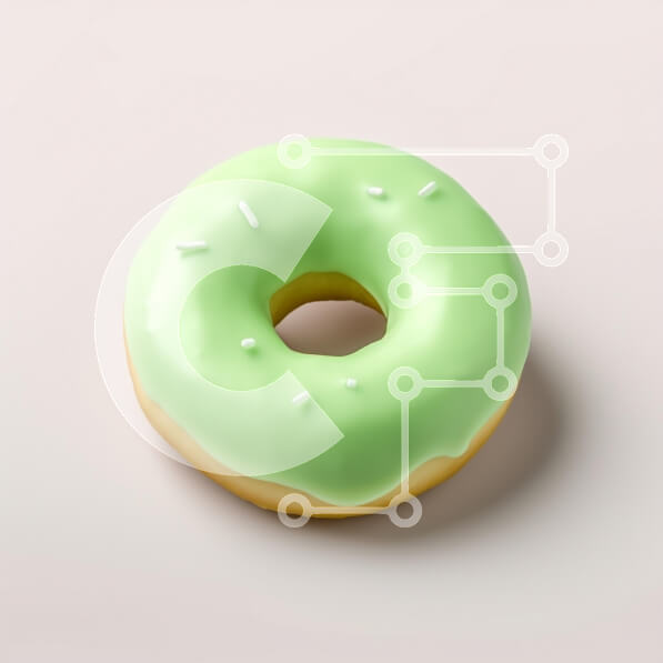 Σετ των 2 Intra Συλλεκτικό Ξύλινο Παζλ Plywood  4mm - Γλασέ πράσινο ντόνατ Σε Ξύλινο Κουτί - Διαστάσεις: 10x10 cm – 25 κομμάτια