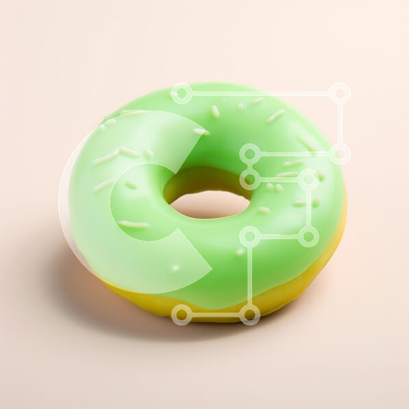 Σετ των 2 Intra Συλλεκτικό Ξύλινο Παζλ Plywood  4mm - Ζωντανό πράσινο παγωμένο ντόνατ Σε Ξύλινο Κουτί - Διαστάσεις: 10x10 cm – 25 κομμάτια