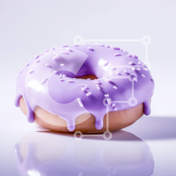 Σετ των 2 Intra Συλλεκτικό Ξύλινο Παζλ Plywood  4mm - Μωβ Icing Donut Σε Ξύλινο Κουτί - Διαστάσεις: 10x10 cm – 25 κομμάτια