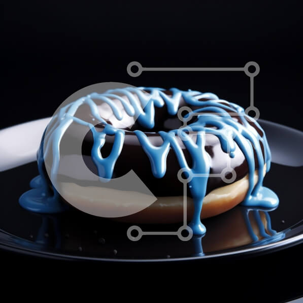 Σετ των 2 Intra Συλλεκτικό Ξύλινο Παζλ Plywood  4mm - Σοκολάτα και μπλε παγωμένο ντόνατ Σε Ξύλινο Κουτί - Διαστάσεις: 10x10 cm – 25 κομμάτια