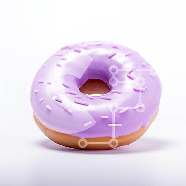 Σετ των 2 Intra Συλλεκτικό Ξύλινο Παζλ Plywood  4mm - Μωβ παγωμένο ντόνατ με πασπαλίσματα Σε Ξύλινο Κουτί - Διαστάσεις: 10x10 cm – 25 κομμάτια