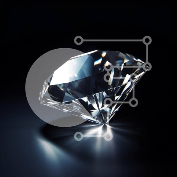 Intra Συλλεκτικό Ξύλινο Παζλ Plywood  4mm - Εξαιρετικά κομμένο διαμάντι σε σκούρο φόντο Σε Ξύλινο Κουτί - Διαστάσεις: 10x10 cm – 25 κομμάτια