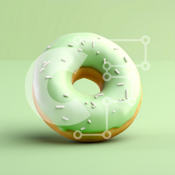 Σετ των 2 Intra Συλλεκτικό Ξύλινο Παζλ Plywood  4mm - Πράσινο παγωμένο ντόνατ με ψεκασμούς Σε Ξύλινο Κουτί - Διαστάσεις: 10x10 cm – 25 κομμάτια