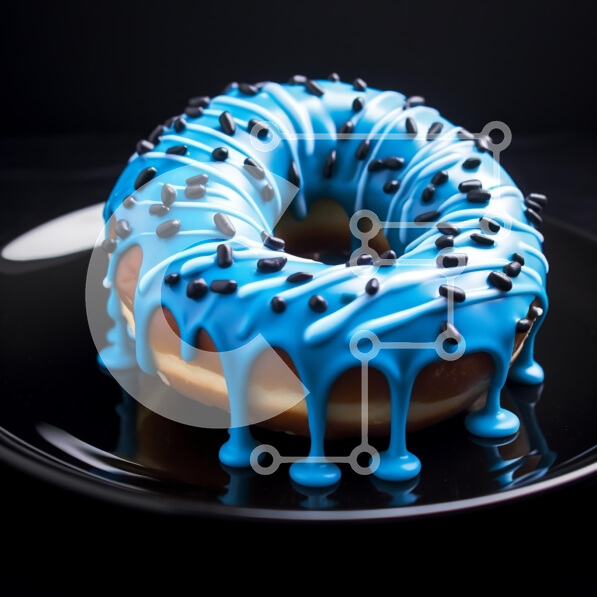 Σετ των 2 Intra Συλλεκτικό Ξύλινο Παζλ Plywood  4mm - Μπλε ντόνατ με μαύρα πασπαλίσματα Σε Ξύλινο Κουτί - Διαστάσεις: 10x10 cm – 25 κομμάτια