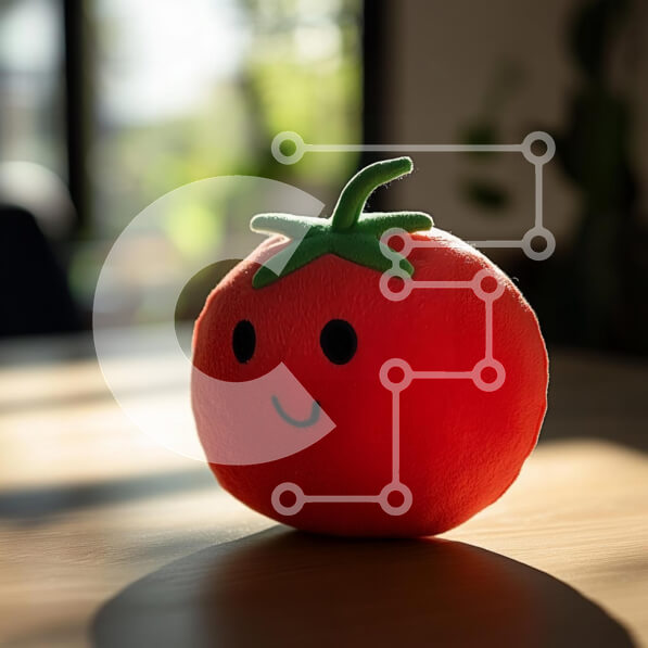 Intra Συλλεκτικό Ξύλινο Παζλ Plywood  4mm - Λούτρινο παιχνίδι ντομάτας σε ξύλινο τραπέζι Σε Ξύλινο Κουτί - Διαστάσεις: 10x10 cm – 25 κομμάτια