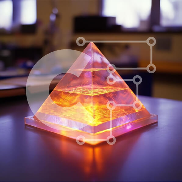 Intra Συλλεκτικό Ξύλινο Παζλ Plywood  4mm - Φωτιζόμενη ημιδιαφανής πυραμίδα στο εργαστήριο Σε Ξύλινο Κουτί - Διαστάσεις: 10x10 cm – 25 κομμάτια