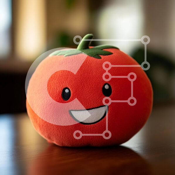 Intra Συλλεκτικό Ξύλινο Παζλ Plywood  4mm - Χαριτωμένη βελούδινη ντομάτα με χαμογελαστό πρόσωπο Σε Ξύλινο Κουτί - Διαστάσεις: 10x10 cm – 25 κομμάτια