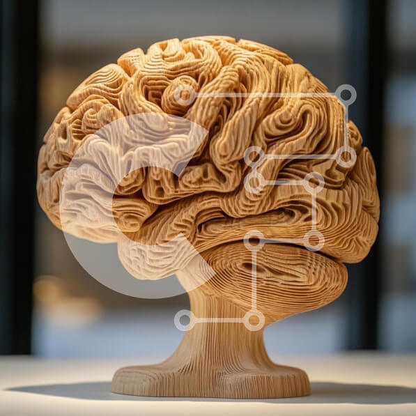 Intra Συλλεκτικό Ξύλινο Παζλ Plywood  4mm - Ξύλινο γλυπτό εγκεφάλου Σε Ξύλινο Κουτί - Διαστάσεις Puzzle: 10x10 cm – 25 κομμάτια