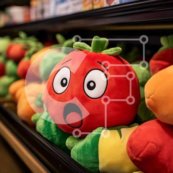 Intra Συλλεκτικό Ξύλινο Παζλ Plywood  4mm - Πολύχρωμα βελούδινα λαχανικά παιχνίδια Σε Ξύλινο Κουτί - Διαστάσεις: 10x10 cm – 25 κομμάτια