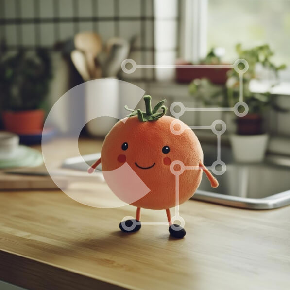 Intra Συλλεκτικό Ξύλινο Παζλ Plywood  4mm - Λούτρινο παιχνίδι ντομάτας στην κουζίνα Σε Ξύλινο Κουτί - Διαστάσεις: 10x10 cm – 25 κομμάτια