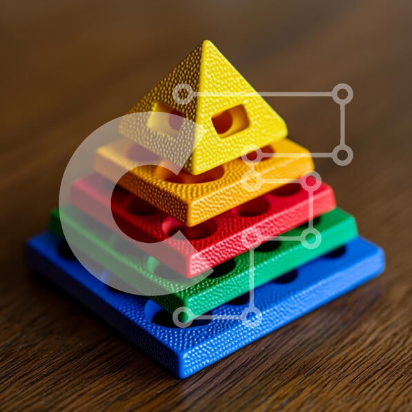 Intra Συλλεκτικό Ξύλινο Παζλ Plywood  4mm - Πολύχρωμο παιχνίδι στοίβαξης Σε Ξύλινο Κουτί - Διαστάσεις: 10x10 cm – 25 κομμάτια