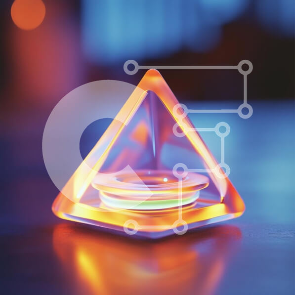 Intra Συλλεκτικό Ξύλινο Παζλ Plywood  4mm - Φωτεινό τριγωνικό αντικείμενο με κυκλική βάση Σε Ξύλινο Κουτί - Διαστάσεις: 10x10 cm – 25 κομμάτια