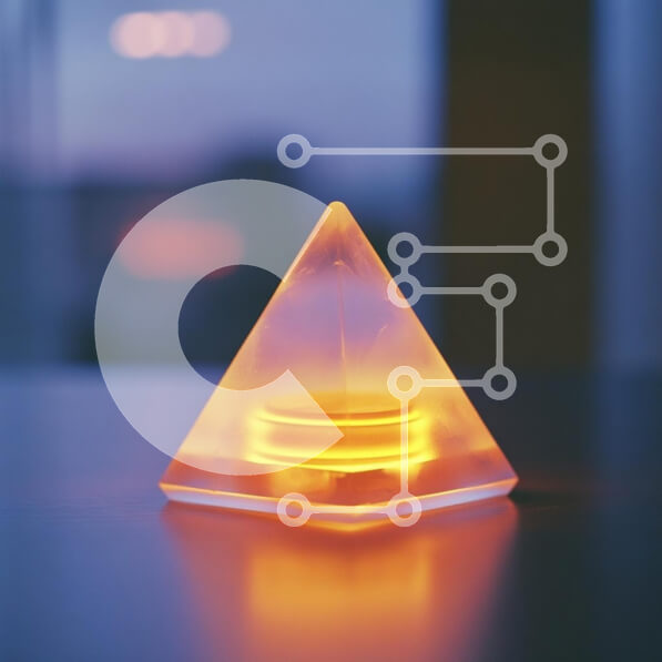 Intra Συλλεκτικό Ξύλινο Παζλ Plywood  4mm - Λαμπερό αντικείμενο πυραμίδας στο σούρουπο Σε Ξύλινο Κουτί - Διαστάσεις: 10x10 cm – 25 κομμάτια