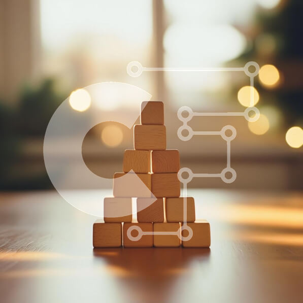 Intra Συλλεκτικό Ξύλινο Παζλ Plywood  4mm - Πυραμίδα από ξύλινα μπλοκ Σε Ξύλινο Κουτί - Διαστάσεις: 10x10 cm – 25 κομμάτια