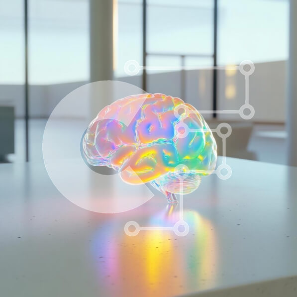 Intra Συλλεκτικό Ξύλινο Παζλ Plywood  4mm - Πολύχρωμο γλυπτό εγκεφάλου σε λευκή επιφάνεια Σε Ξύλινο Κουτί - Διαστάσεις Puzzle: 10x10 cm – 25 κομμάτια