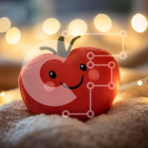 Intra Συλλεκτικό Ξύλινο Παζλ Plywood  4mm - Χαριτωμένο βελούδινο παιχνίδι ντομάτας Σε Ξύλινο Κουτί - Διαστάσεις: 10x10 cm – 25 κομμάτια