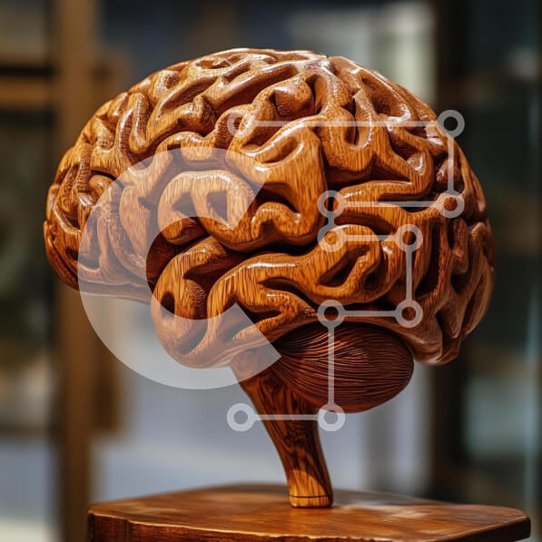 Intra Συλλεκτικό Ξύλινο Παζλ Plywood  4mm - Περίπλοκο ξύλινο γλυπτό εγκεφάλου Σε Ξύλινο Κουτί - Διαστάσεις Puzzle: 10x10 cm – 25 κομμάτια