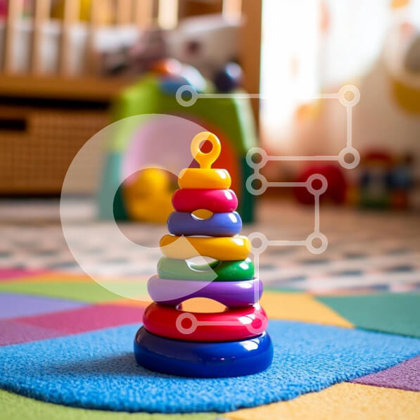 Intra Συλλεκτικό Ξύλινο Παζλ Plywood  4mm - Πολύχρωμο παιχνίδι στοίβαξης στο νηπιαγωγείο Σε Ξύλινο Κουτί - Διαστάσεις: 10x10 cm – 25 κομμάτια