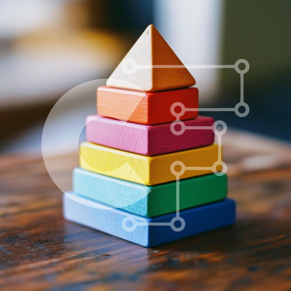 Intra Συλλεκτικό Ξύλινο Παζλ Plywood  4mm - Πολύχρωμο ξύλινο παιχνίδι στοίβαξης Σε Ξύλινο Κουτί - Διαστάσεις: 10x10 cm – 25 κομμάτια