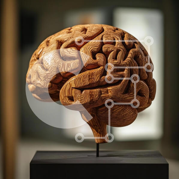 Intra Συλλεκτικό Ξύλινο Παζλ Plywood  4mm - Ξύλινο γλυπτό ενός ανθρώπινου εγκεφάλου Σε Ξύλινο Κουτί - Διαστάσεις Puzzle: 10x10 cm – 25 κομμάτια