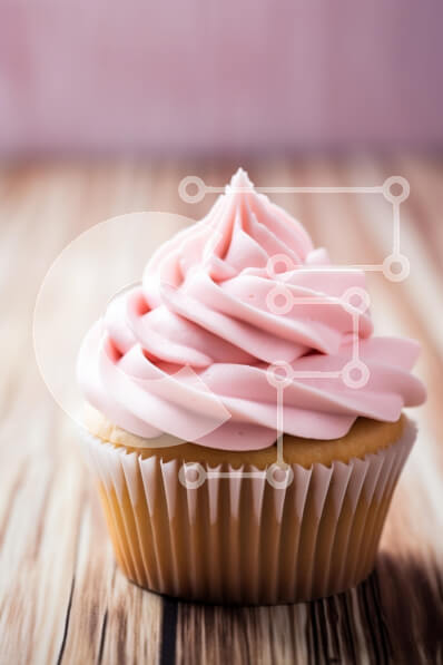 Σετ των 2 Intra Συλλεκτικό Ξύλινο Παζλ Plywood  4mm - Ροζ Cupcake με White Frosting Σε Ξύλινο Κουτί - Διαστάσεις: 10x10 cm – 25 κομμάτια
