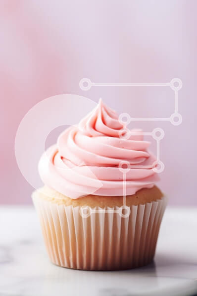 Σετ των 2 Intra Συλλεκτικό Ξύλινο Παζλ Plywood  4mm - Cupcake με Pink Frosting Σε Ξύλινο Κουτί - Διαστάσεις: 10x10 cm – 25 κομμάτια