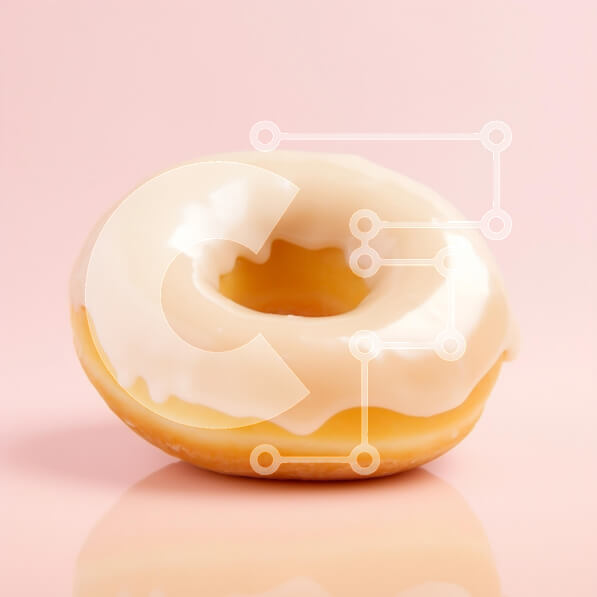 Σετ των 2 Intra Συλλεκτικό Ξύλινο Παζλ Plywood  4mm - Γυαλισμένο ντόνατ σε ροζ φόντο Σε Ξύλινο Κουτί - Διαστάσεις: 10x10 cm – 25 κομμάτια