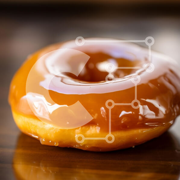 Σετ των 2 Intra Συλλεκτικό Ξύλινο Παζλ Plywood  4mm - Γυαλισμένο ντόνατ σε ξύλινη επιφάνεια Σε Ξύλινο Κουτί - Διαστάσεις: 10x10 cm – 25 κομμάτια