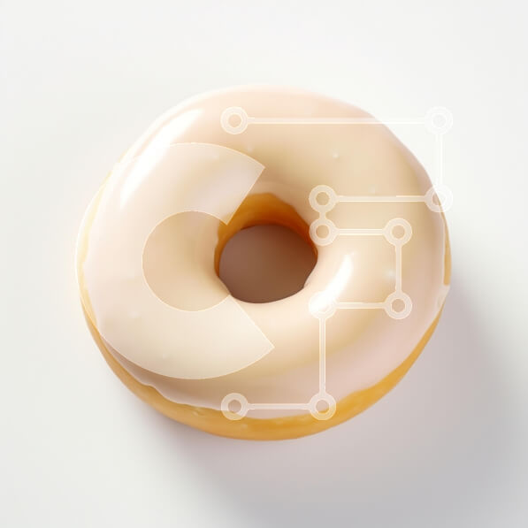 Σετ των 2 Intra Συλλεκτικό Ξύλινο Παζλ Plywood  4mm - Γυαλισμένο ντόνατ σε άσπρο φόντο Σε Ξύλινο Κουτί - Διαστάσεις: 10x10 cm – 25 κομμάτια