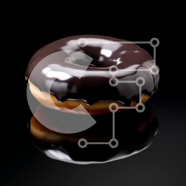 Σετ των 2 Intra Συλλεκτικό Ξύλινο Παζλ Plywood  4mm - Ντόνατ με επικάλυψη σοκολάτας σε μαύρη επιφάνεια Σε Ξύλινο Κουτί - Διαστάσεις: 10x10 cm – 25 κομμάτια