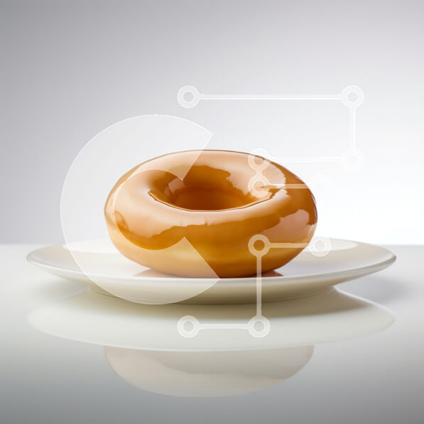 Σετ των 2 Intra Συλλεκτικό Ξύλινο Παζλ Plywood  4mm - Γυαλισμένο ντόνατ στο πιάτο Σε Ξύλινο Κουτί - Διαστάσεις: 10x10 cm – 25 κομμάτια