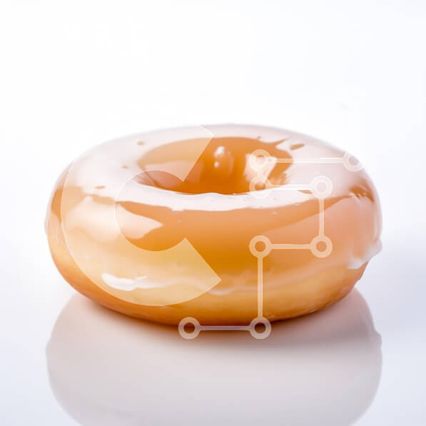 Σετ των 2 Intra Συλλεκτικό Ξύλινο Παζλ Plywood  4mm - Φρεσκογυαλισμένο ντόνατ σε άσπρο φόντο Σε Ξύλινο Κουτί - Διαστάσεις: 10x10 cm – 25 κομμάτια