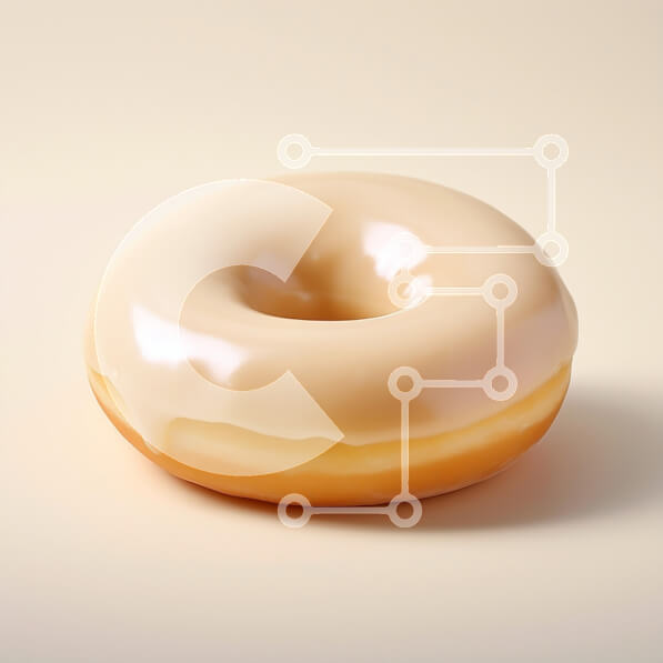 Σετ των 2 Intra Συλλεκτικό Ξύλινο Παζλ Plywood  4mm - Γυαλισμένο ντόνατ σε ανοιχτόχρωμο φόντο Σε Ξύλινο Κουτί - Διαστάσεις: 10x10 cm – 25 κομμάτια