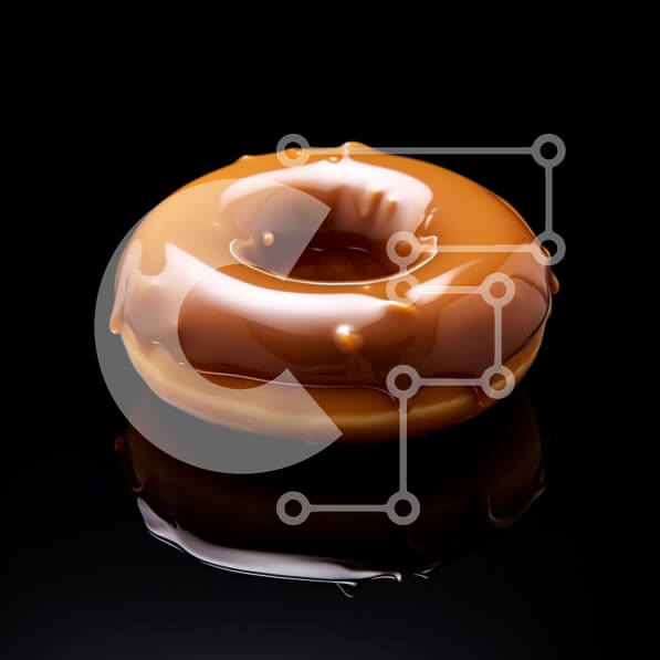 Σετ των 2 Intra Συλλεκτικό Ξύλινο Παζλ Plywood  4mm - Ντόνατ με γυαλιστερό καραμέλα σε μαύρο φόντο Σε Ξύλινο Κουτί - Διαστάσεις: 10x10 cm – 25 κομμάτια