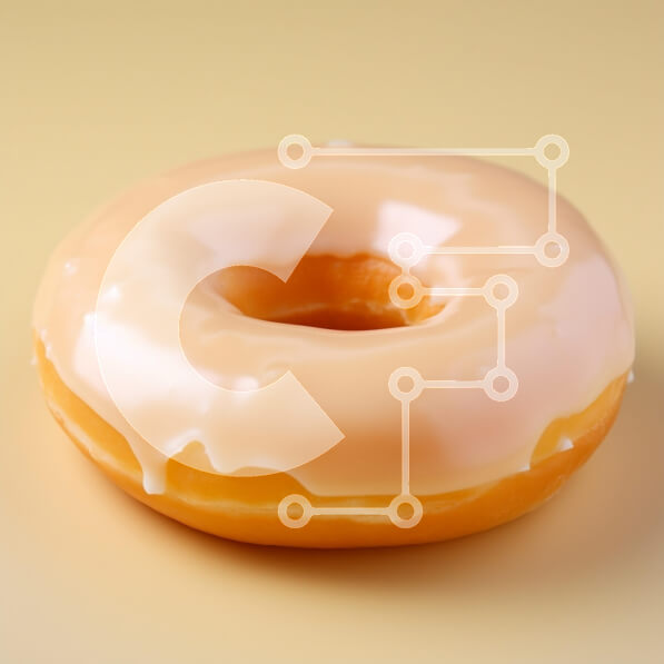 Σετ των 2 Intra Συλλεκτικό Ξύλινο Παζλ Plywood  4mm - Γυαλισμένο ντόνατ σε κίτρινο φόντο Σε Ξύλινο Κουτί - Διαστάσεις: 10x10 cm – 25 κομμάτια