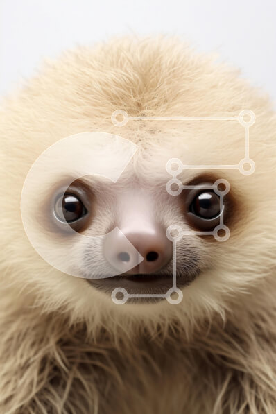 Σετ των 2 Intra Συλλεκτικό Ξύλινο Παζλ Plywood  4mm - Κοντινό πλάνο πορτρέτο ενός νωθρού Σε Ξύλινο Κουτί - Διαστάσεις: 10x10 cm – 25 κομμάτια