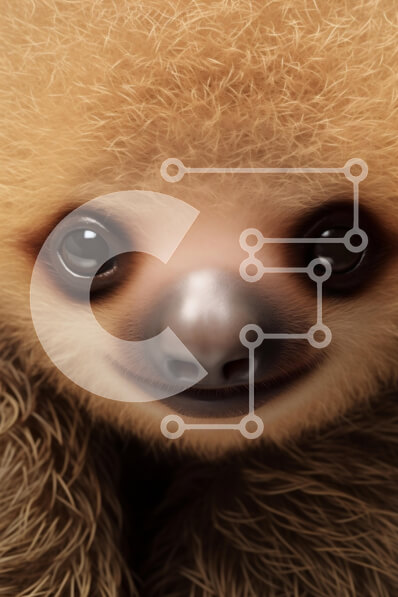 Σετ των 2 Intra Συλλεκτικό Ξύλινο Παζλ Plywood  4mm - Κοντινό πλάνο μιας χαμογελαστής νωθρότητας Σε Ξύλινο Κουτί - Διαστάσεις: 10x10 cm – 25 κομμάτια