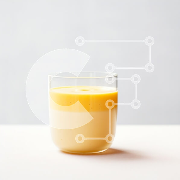 Σετ των 2 Intra Συλλεκτικό Ξύλινο Παζλ Plywood  4mm - Κρεμώδες κίτρινο ρόφημα σε διαφανές ποτήρι Σε Ξύλινο Κουτί - Διαστάσεις: 10x10 cm – 25 κομμάτια