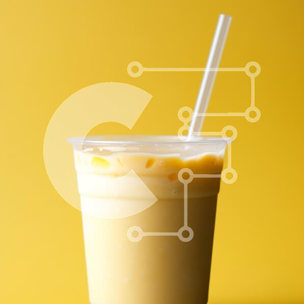 Σετ των 2 Intra Συλλεκτικό Ξύλινο Παζλ Plywood  4mm - Δροσιστικό ποτό σε διαφανές κύπελλο με κίτρινο φόντο Σε Ξύλινο Κουτί - Διαστάσεις: 10x10 cm – 25 κομμάτια