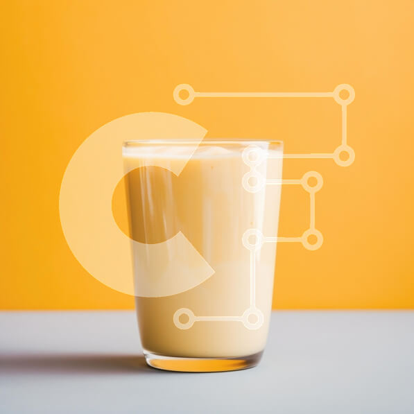 Σετ των 2 Intra Συλλεκτικό Ξύλινο Παζλ Plywood  4mm - Κρεμώδες ρόφημα σε ποτήρι σε πορτοκαλί φόντο Σε Ξύλινο Κουτί - Διαστάσεις: 10x10 cm – 25 κομμάτια