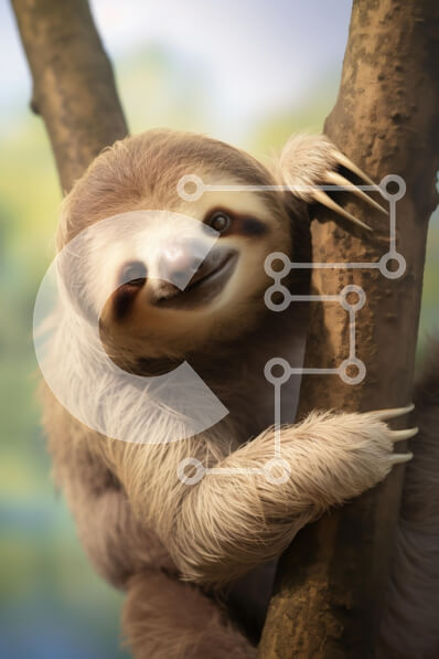 Σετ των 2 Intra Συλλεκτικό Ξύλινο Παζλ Plywood  4mm - Τεμπελιά που κρέμεται από ένα δέντρο σε ένα τροπικό περιβάλλον Σε Ξύλινο Κουτί - Διαστάσεις: 10x10 cm – 25 κομμάτια