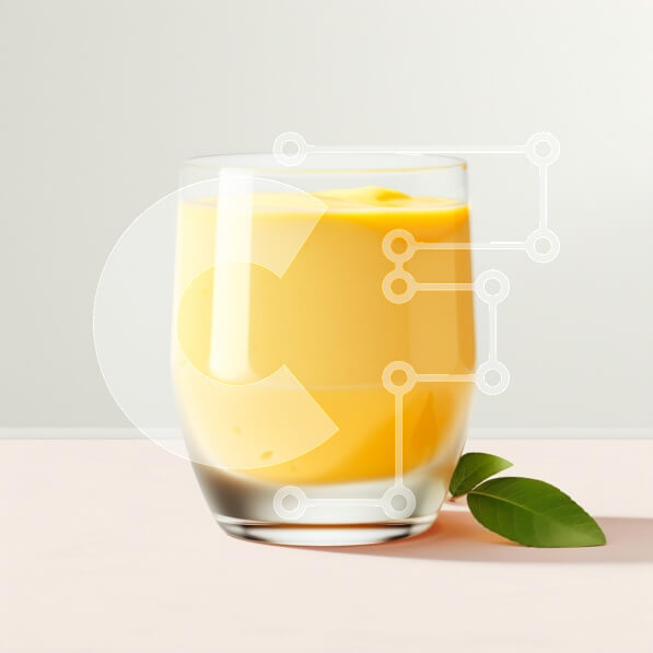 Σετ των 2 Intra Συλλεκτικό Ξύλινο Παζλ Plywood  4mm - Κρεμώδες κίτρινο ρόφημα σε ποτήρι Σε Ξύλινο Κουτί - Διαστάσεις: 10x10 cm – 25 κομμάτια