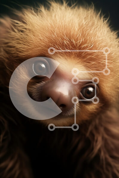 Σετ των 2 Intra Συλλεκτικό Ξύλινο Παζλ Plywood  4mm - Κοντινό πλάνο ενός νωθρού με εκφραστικά μάτια Σε Ξύλινο Κουτί - Διαστάσεις: 10x10 cm – 25 κομμάτια