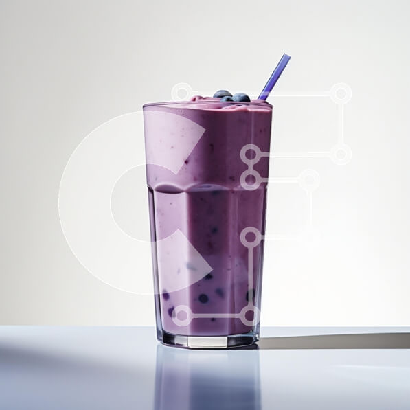 Σετ των 2 Intra Συλλεκτικό Ξύλινο Παζλ Plywood  4mm - Μωβ Smoothie σε ψηλό ποτήρι Σε Ξύλινο Κουτί - Διαστάσεις: 10x10 cm – 25 κομμάτια