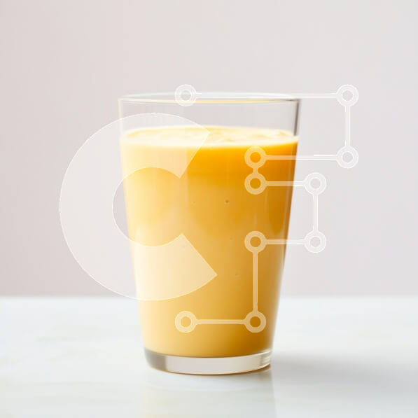 Σετ των 2 Intra Συλλεκτικό Ξύλινο Παζλ Plywood  4mm - Κρεμώδες κίτρινο Smoothie σε διαφανές ποτήρι Σε Ξύλινο Κουτί - Διαστάσεις: 10x10 cm – 25 κομμάτια