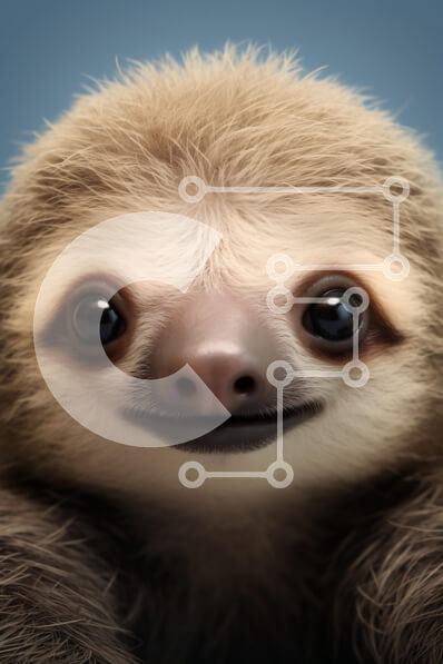 Σετ των 2 Intra Συλλεκτικό Ξύλινο Παζλ Plywood  4mm - Γοητευτικός νωθρός που χαμογελά Σε Ξύλινο Κουτί - Διαστάσεις: 10x10 cm – 25 κομμάτια