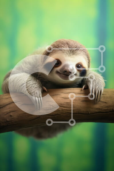 Σετ των 2 Intra Συλλεκτικό Ξύλινο Παζλ Plywood  4mm - Τεμπελιά που κρέμεται από ένα κλαδί με φιλική έκφραση Σε Ξύλινο Κουτί - Διαστάσεις: 10x10 cm – 25 κομμάτια