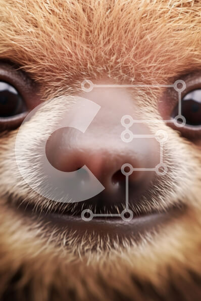 Σετ των 2 Intra Συλλεκτικό Ξύλινο Παζλ Plywood  4mm - Κοντινό πλάνο του προσώπου ενός νωθρού Σε Ξύλινο Κουτί - Διαστάσεις: 10x10 cm – 25 κομμάτια